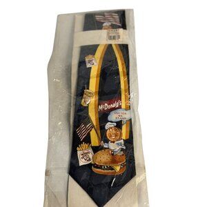 VTG 1994 McDonald’s Tie “United We Stand” Burger CipOn Tie Collectible NEW Retro